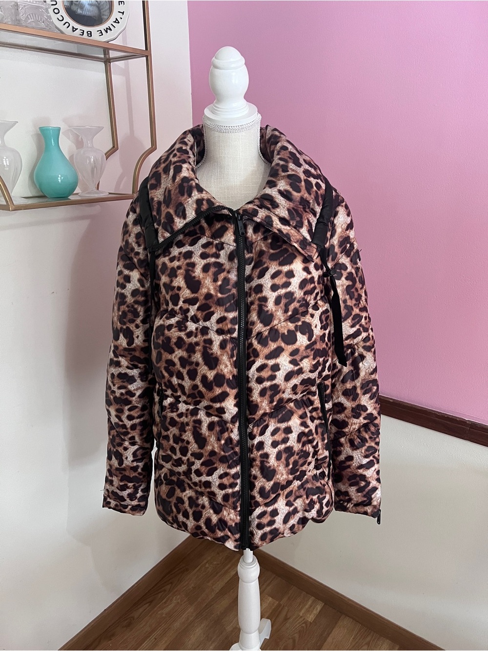 Sam Edelman Leopard Puffer Jacket